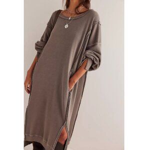 Free People WTF Camden Maxi Sweatshirt, Dolphin L